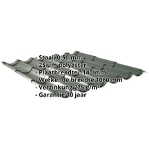 Dakpanplaat 2/1060 Staal 0,50 mm | 25 µm Polyester | 6020 - Chroomoxydegroen Dakpanplaat 2/1060 | Staal 0,50 mm | 25 µm Polyester | 6020 - Chroomoxydegroen #2