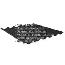 Dakpanplaat 2/1060 Staal 0,50 mm | 35 µm Mattpolyester | 33 - Zwart Dakpanplaat 2/1060 | Staal 0,50 mm | 35 µm Mattpolyester | 33 - Zwart #2