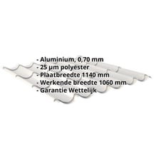 Dakpanplaat 2/1060 | Aluminium 0,70 mm | 25 µm Polyester | 9006 - Zilver-Metallic #2