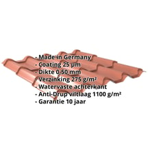 Dakpanplaat EUROPA | Anti-Drup 1000 g/m² | Staal 0,50 mm | 25 µm Polyester | 8004 - Koperbruin #2