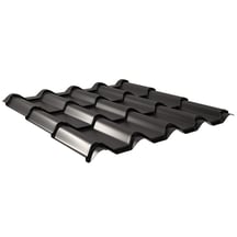Dakpanplaat EUROPA | Anti-Drup 1000 g/m² Staal 0,50 mm | 25 µm Polyester | 9005 - Gitzwart Dakpanplaat EUROPA | Anti-Drup 1000 g/m² | Staal 0,50 mm | 25 µm Polyester | 9005 - Gitzwart #1
