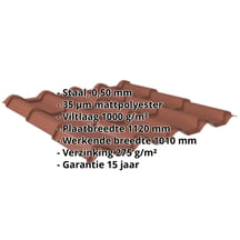 Dakpanplaat EUROPA | Anti-Drup 1000 g/m² | Staal 0,50 mm | 35 µm Mattpolyester | 75 - Terracotta #2