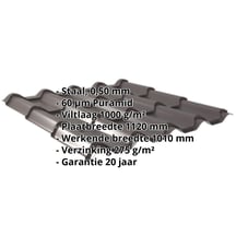 Dakpanplaat EUROPA | Anti-Drup 1000 g/m² | Staal 0,50 mm | 60 µm Puramid | 8017 - Chocoladebruin #2