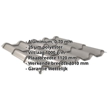 Dakpanplaat EUROPA | Anti-Drup 1000 g/m² | Aluminium 0,70 mm | 25 µm Polyester | 9007 - Grijs aluminiumkleurig #2