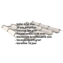 Dakpanplaat EUROPA | Anti-Drup 700 g/m² | Staal 0,50 mm | 25 µm Polyester | 7035 - Lichtgrijs #2