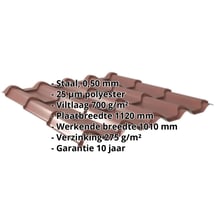 Dakpanplaat EUROPA | Anti-Drup 700 g/m² Staal 0,50 mm | 25 µm Polyester | 8012 - Roodbruin Dakpanplaat EUROPA | Anti-Drup 700 g/m² | Staal 0,50 mm | 25 µm Polyester | 8012 - Roodbruin #2