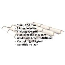 Dakpanplaat EUROPA | Anti-Drup 700 g/m² | Staal 0,50 mm | 25 µm Polyester | 9010 - Zuiverwit #2