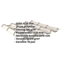 Dakpanplaat EUROPA | Anti-Drup 700 g/m² | Staal 0,50 mm | 25 µm Polyester | 9002 - Grijswit #2