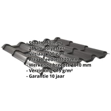 Dakpanplaat EUROPA | Anti-Drup 700 g/m² Staal 0,50 mm | 25 µm Polyester | 9005 - Gitzwart Dakpanplaat EUROPA | Anti-Drup 700 g/m² | Staal 0,50 mm | 25 µm Polyester | 9005 - Gitzwart #2