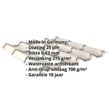 Dakpanplaat EUROPA | Anti-Drup 700 g/m² | Staal 0,63 mm | 25 µm Polyester | 9006 - Zilver-Metallic #2