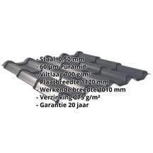 Dakpanplaat EUROPA | Anti-Drup 700 g/m² | Staal 0,50 mm | 60 µm Puramid | 7016 - Antracietgrijs #2