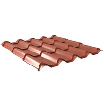 Dakpanplaat EUROPA Staal 0,50 mm | 25 µm Polyester | 8004 - Koperbruin Dakpanplaat EUROPA | Staal 0,50 mm | 25 µm Polyester | 8004 - Koperbruin #1