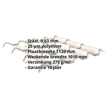 Dakpanplaat EUROPA | Staal 0,63 mm | 25 µm Polyester | 9010 - Zuiverwit #2