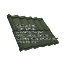 Dakpanplaat Szafir 350/15 | Anti-Drup 700 g/m² | Staal 0,50 mm | 50 µm PURMAT® | 011 - Groen #2