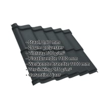 Dakpanplaat Szafir 350/15 | Anti-Drup 700 g/m² Staal 0,40 mm | 25 µm Polyester | 7016 - Antracietgrijs Dakpanplaat Szafir 350/15 | Anti-Drup 700 g/m² | Staal 0,40 mm | 25 µm Polyester | 7016 - Antracietgrijs #2