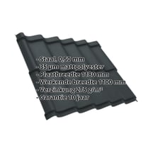 Dakpanplaat Szafir 350/15 | Staal 0,50 mm | 35 µm Mattpolyester | 7016 - Antracietgrijs #2