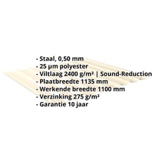 Damwandplaat 20/1100 | Dak | Anti-Drup 1000 g/m² | Staal 0,50 mm | 25 µm Polyester | 1015 - Licht ivoorkleuri #2