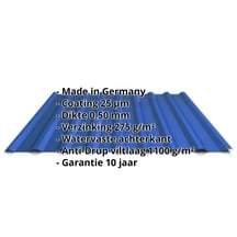 Damwandplaat 20/1100 | Dak | Anti-Drup 1000 g/m² | Staal 0,50 mm | 25 µm Polyester | 5010 - Gentiaanblauw #2