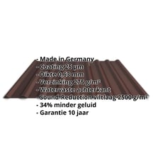 Damwandplaat 20/1100 | Dak | Anti-Drup 1000 g/m² | Staal 0,63 mm | 25 µm Polyester | 8017 - Chocoladebruin #2