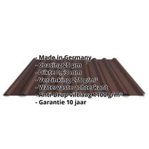 Damwandplaat 20/1100 | Dak | Anti-Drup 1000 g/m² | Staal 0,63 mm | 25 µm Polyester | 8017 - Chocoladebruin #2