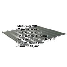 Damwandplaat 20/1100 | Dak | Anti-Drup 1000 g/m² Staal 0,75 mm | 25 µm Polyester | 6020 - Chroomoxydegroen Damwandplaat 20/1100 | Dak | Anti-Drup 1000 g/m² | Staal 0,75 mm | 25 µm Polyester | 6020 - Chroomoxydegroen #2