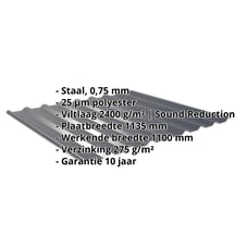 Damwandplaat 20/1100 | Dak | Anti-Drup 1000 g/m² Staal 0,75 mm | 25 µm Polyester | 7016 - Antracietgrijs Damwandplaat 20/1100 | Dak | Anti-Drup 1000 g/m² | Staal 0,75 mm | 25 µm Polyester | 7016 - Antracietgrijs #2