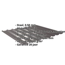 Damwandplaat 20/1100 | Dak | Anti-Drup 1000 g/m² | Staal 0,50 mm | 60 µm Puramid | 8017 - Chocoladebruin #2