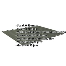 Damwandplaat 20/1100 | Dak | Anti-Drup 1000 g/m² Staal 0,50 mm | 80 µm Shimoco | 6020 - Chroomoxydegroen Damwandplaat 20/1100 | Dak | Anti-Drup 1000 g/m² | Staal 0,50 mm | 80 µm Shimoco | 6020 - Chroomoxydegroen #2