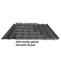 Damwandplaat 20/1100 | Dak | Anti-Drup 1000 g/m² | Staal 0,50 mm | 80 µm Shimoco | 9005 - Gitzwart #2