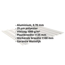 Damwandplaat 20/1100 | Dak | Anti-Drup 1000 g/m² | Aluminium 0,70 mm | 25 µm Polyester | 9006 - Zilver-Metallic #2