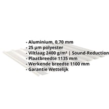 Damwandplaat 20/1100 | Dak | Anti-Drup 2400 g/m² | Aluminium 0,70 mm | 25 µm Polyester | 9006 - Zilver-Metall #2