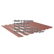 Damwandplaat 20/1100 | Dak | Anti-Drup 700 g/m² Aluminium 0,70 mm | 25 µm Polyester | 8012 - Roodbruin Damwandplaat 20/1100 | Dak | Anti-Drup 700 g/m² | Aluminium 0,70 mm | 25 µm Polyester | 8012 - Roodbruin #2