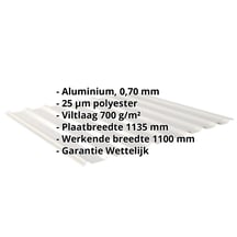 Damwandplaat 20/1100 | Dak | Anti-Drup 700 g/m² | Aluminium 0,70 mm | 25 µm Polyester | 9006 - Zilver-Metallic #2