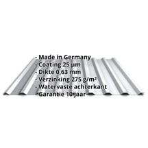 Damwandplaat 20/1100 | Dak | Staal 0,63 mm | 25 µm Polyester | 9006 - Zilver-Metallic #2