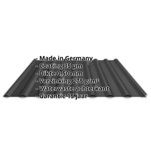 Damwandplaat 20/1100 | Dak | Staal 0,50 mm | 35 µm Mattpolyester | 33 - Zwart #2