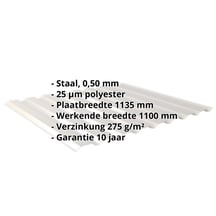 Damwandplaat 20/1100 | Gevel | Staal 0,50 mm | 25 µm Polyester | 7035 - Lichtgrijs #2