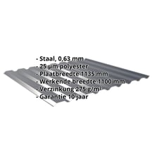 Damwandplaat 20/1100 | Gevel Staal 0,63 mm | 25 µm Polyester | 7016 - Antracietgrijs Damwandplaat 20/1100 | Gevel | Staal 0,63 mm | 25 µm Polyester | 7016 - Antracietgrijs #2