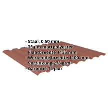 Damwandplaat 20/1100 | Gevel | Staal 0,50 mm | 35 µm Mattpolyester | 75 - Terracotta #2