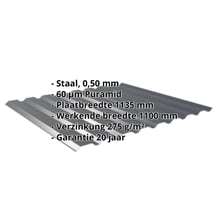 Damwandplaat 20/1100 | Gevel Staal 0,50 mm | 60 µm Puramid | 7016 - Antracietgrijs Damwandplaat 20/1100 | Gevel | Staal 0,50 mm | 60 µm Puramid | 7016 - Antracietgrijs #2