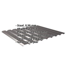 Damwandplaat 20/1100 | Gevel Staal 0,50 mm | 60 µm Puramid | 8017 - Chocoladebruin Damwandplaat 20/1100 | Gevel | Staal 0,50 mm | 60 µm Puramid | 8017 - Chocoladebruin #2