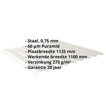 Damwandplaat 20/1100 | Gevel Staal 0,75 mm | 60 µm Puramid | 9002 - Grijswit Damwandplaat 20/1100 | Gevel | Staal 0,75 mm | 60 µm Puramid | 9002 - Grijswit #2