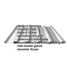 Damwandplaat 35/207 | Dak | Anti-Drup 1000 g/m² | Actieplaat | Staal 0,75 mm | 25 µm Polyester | 9006 - Zilver-Metallic #2