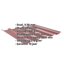 Damwandplaat 35/207 | Dak | Anti-Drup 1000 g/m² Staal 0,50 mm | 25 µm Polyester | 3005 - Wijnrood Damwandplaat 35/207 | Dak | Anti-Drup 1000 g/m² | Staal 0,50 mm | 25 µm Polyester | 3005 - Wijnrood #2