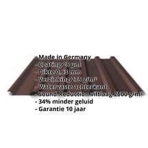 Damwandplaat 35/207 | Dak | Anti-Drup 1000 g/m² | Staal 0,63 mm | 25 µm Polyester | 8017 - Chocoladebruin #2