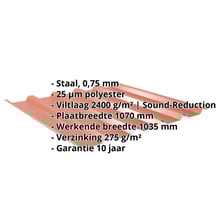Damwandplaat 35/207 | Dak | Anti-Drup 1000 g/m² Staal 0,75 mm | 25 µm Polyester | 8004 - Koperbruin Damwandplaat 35/207 | Dak | Anti-Drup 1000 g/m² | Staal 0,75 mm | 25 µm Polyester | 8004 - Koperbruin #2