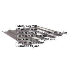 Damwandplaat 35/207 | Dak | Anti-Drup 1000 g/m² | Staal 0,75 mm | 25 µm Polyester | 8017 - Chocoladebruin #2