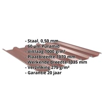 Damwandplaat 35/207 | Dak | Anti-Drup 1000 g/m² Staal 0,50 mm | 60 µm Puramid | 8012 - Roodbruin Damwandplaat 35/207 | Dak | Anti-Drup 1000 g/m² | Staal 0,50 mm | 60 µm Puramid | 8012 - Roodbruin #2