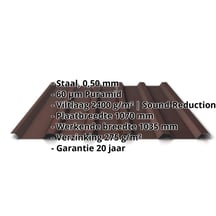 Damwandplaat 35/207 | Dak | Anti-Drup 1000 g/m² | Staal 0,50 mm | 60 µm Puramid | 8017 - Chocoladebruin #2