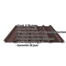 Damwandplaat 35/207 | Dak | Anti-Drup 1000 g/m² | Staal 0,50 mm | 60 µm TTHD | 8017 - Chocoladebruin #2