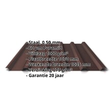 Damwandplaat 35/207 | Dak | Anti-Drup 1000 g/m² | Staal 0,50 mm | 60 µm Puramid | 8017 - Chocoladebruin #2